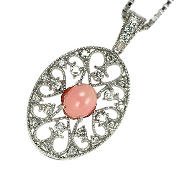 Pt900/Pt850 コンクパール ダイヤモンド ペンダントネックレス 1.41ct D0.32ct 希少
