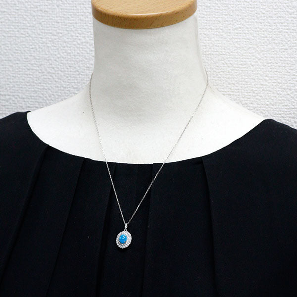 Pt950/Pt850 ヘミモーファイト ダイヤモンド ペンダントネックレス 1.465ct 0.65ct