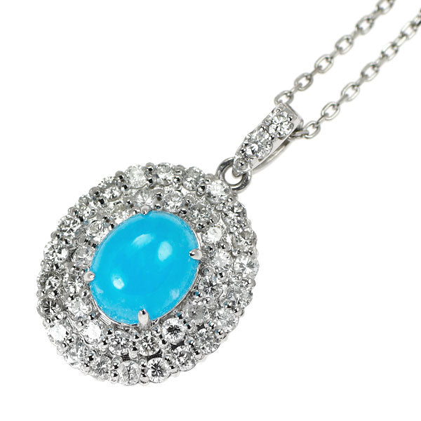 Pt950/Pt850 ヘミモーファイト ダイヤモンド ペンダントネックレス 1.465ct 0.65ct