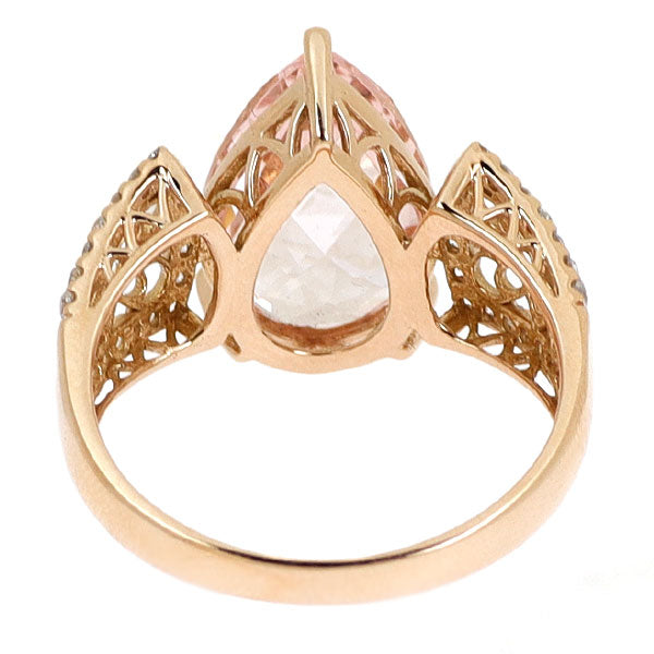 K18PG モルガナイト ダイヤモンド リング 4.40ct D0.27ct