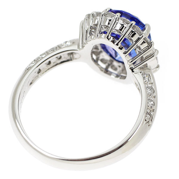 Pt900 タンザナイト ダイヤモンド リング 3.60ct D0.82ct