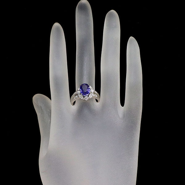 Pt900 タンザナイト ダイヤモンド リング 3.288ct D0.82ct