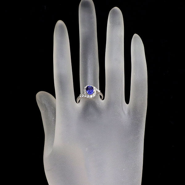 Pt900 サファイア ダイヤモンド リング 1.50ct D0.54ct