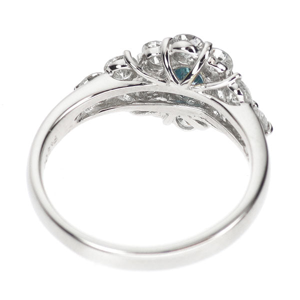 Pt900 トリートブルーダイヤモンド リング 0.464ct FDGB SI2 D1.12ct
