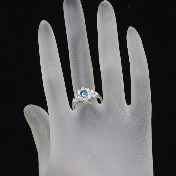 Pt900 トリートブルーダイヤモンド リング 0.464ct FDGB SI2 D1.12ct