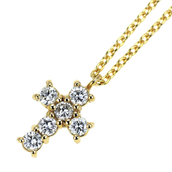ヴァンドーム青山 K18YG ダイヤモンド ペンダントネックレス 0.18ct クロス