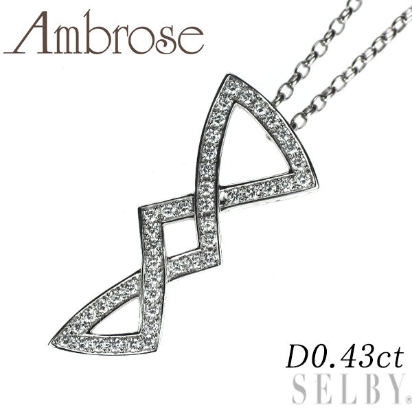 アンブローズ Pt900/Pt850 ダイヤモンド ペンダントネックレス 0.43ct