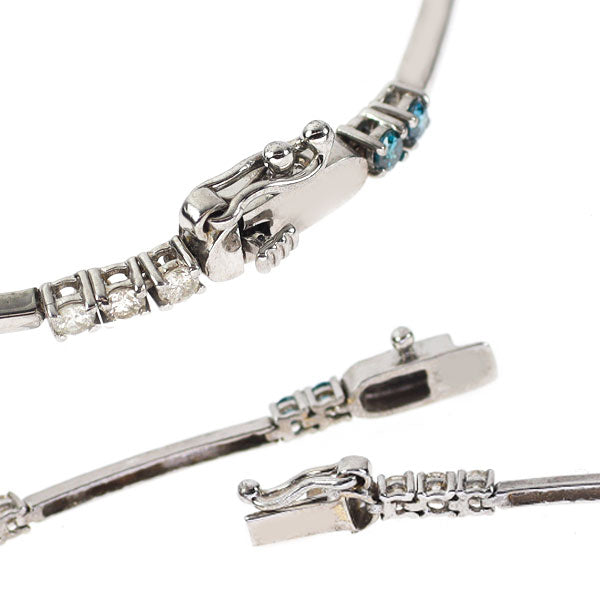 ブラックメッキ/ K18WG トリートブルー ダイヤモンド ブレスレット 0.50ct D0.50ct