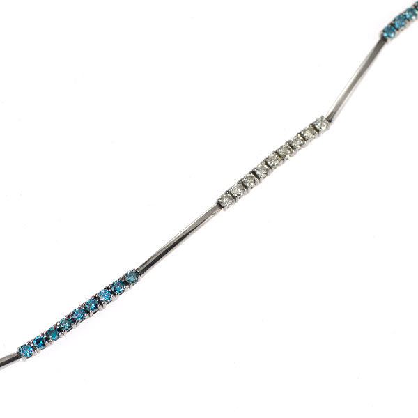 ブラックメッキ/ K18WG トリートブルー ダイヤモンド ブレスレット 0.50ct D0.50ct