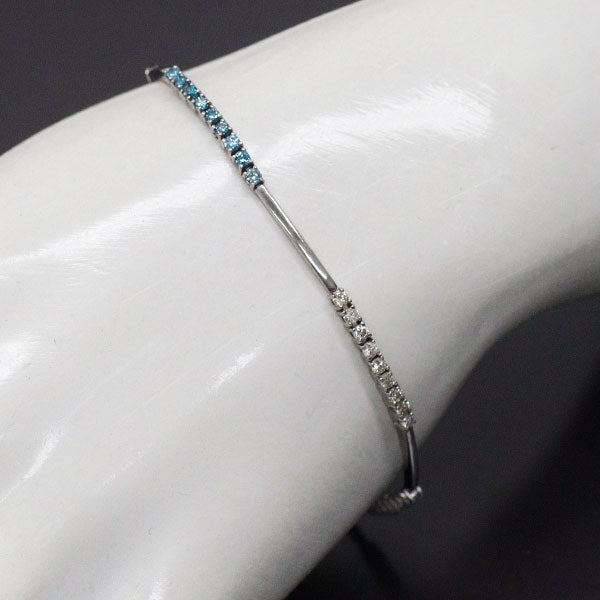 ブラックメッキ/ K18WG トリートブルー ダイヤモンド ブレスレット 0.50ct D0.50ct