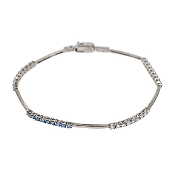 ブラックメッキ/ K18WG トリートブルー ダイヤモンド ブレスレット 0.50ct D0.50ct