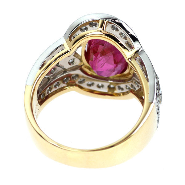 Pt900/ K18YG ルビー ダイヤモンド リング 5.787ct D0.82ct