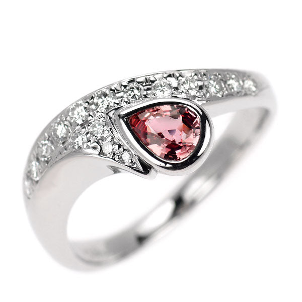 Pt900 ピンク サファイア ダイヤモンド リング 0.524ct D0.26ct