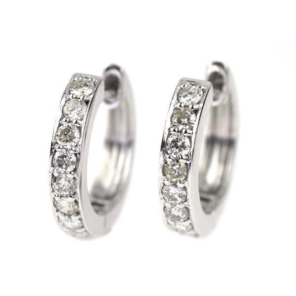 K18WG ダイヤモンド フープ ピアス 0.50ct