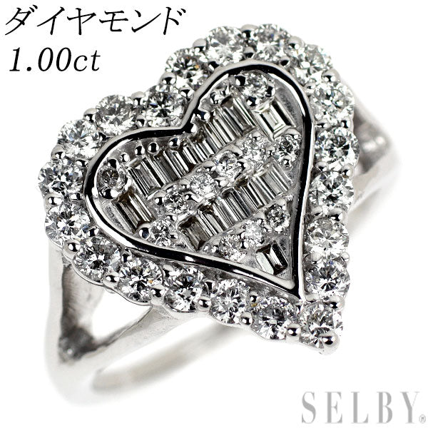 K18WG ダイヤモンド リング 1.00ct ハート