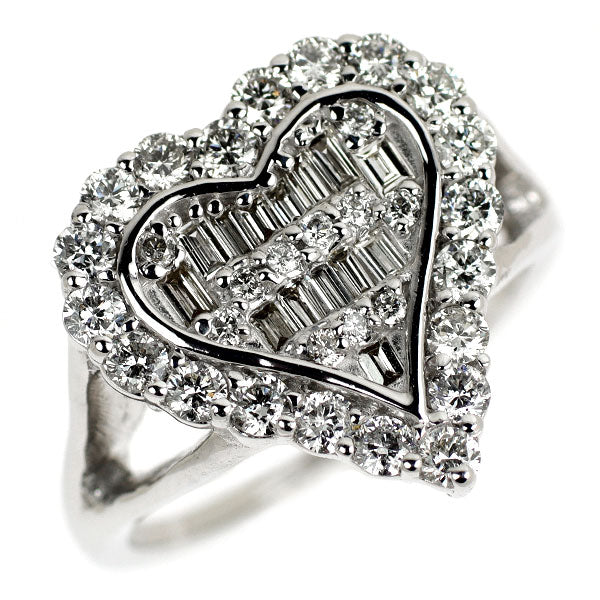 K18WG ダイヤモンド リング 1.00ct ハート
