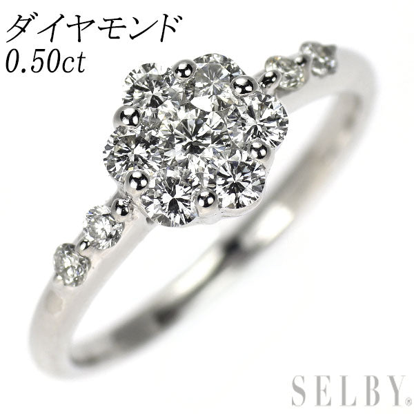 K18WG ダイヤモンド リング 0.50ct