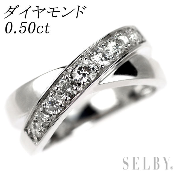 K18WG ダイヤモンド リング 0.50ct
