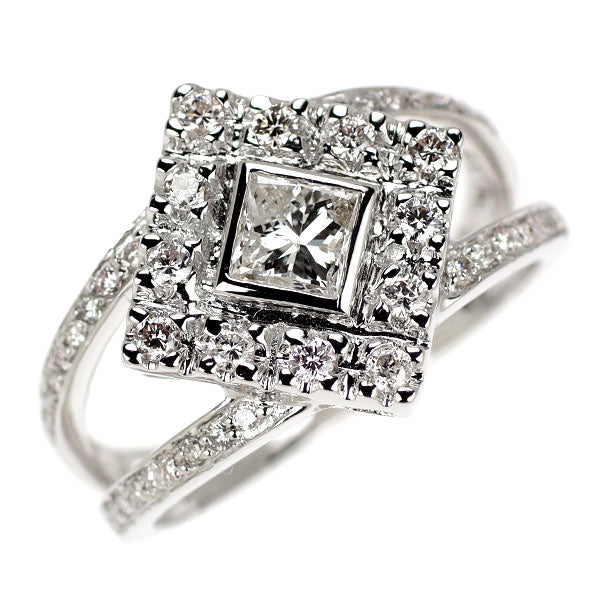 K18WG ダイヤモンド 天然ピンクダイヤ リング 0.30ct PD0.40ct