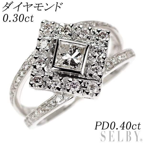 K18WG ダイヤモンド 天然ピンクダイヤ リング 0.30ct PD0.40ct