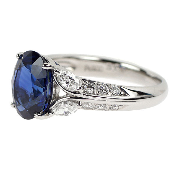 Pt900 サファイア ダイヤモンド リング 3.00ct D0.60ct
