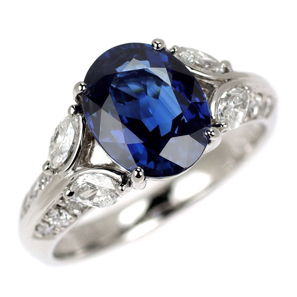 Pt900 サファイア ダイヤモンド リング 3.00ct D0.60ct