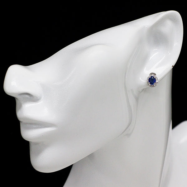 Pt900 サファイア ダイヤモンド ピアス 1.14ct D0.44ct — セルビー