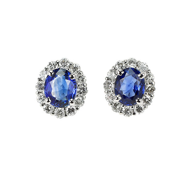 Pt900 サファイア ダイヤモンド ピアス 1.14ct D0.44ct — セルビー