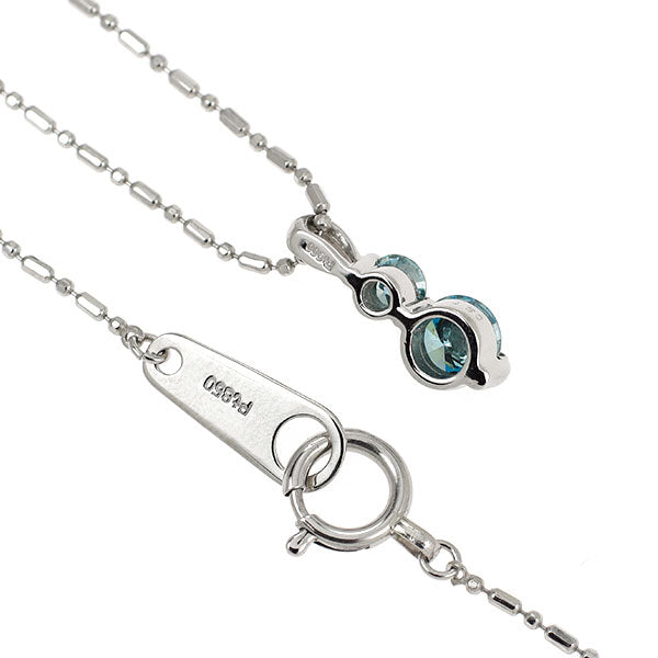 Pt900/ Pt850 トリートブルー ダイヤモンド ペンダントネックレス 0.50ct