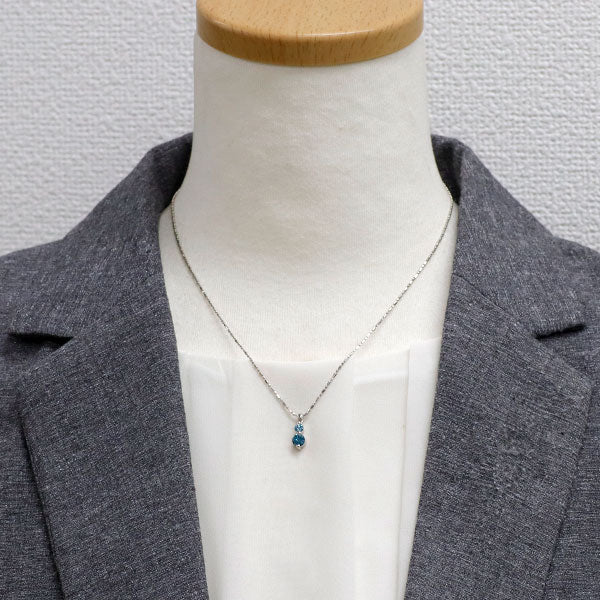 Pt900/ Pt850 トリートブルー ダイヤモンド ペンダントネックレス 0.50ct