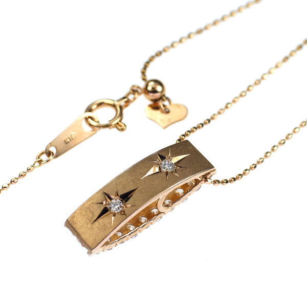 K18PG ダイヤモンド ペンダントネックレス 0.84ct リバーシブル