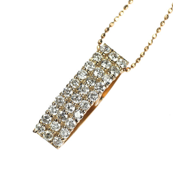 K18PG ダイヤモンド ペンダントネックレス 0.84ct リバーシブル