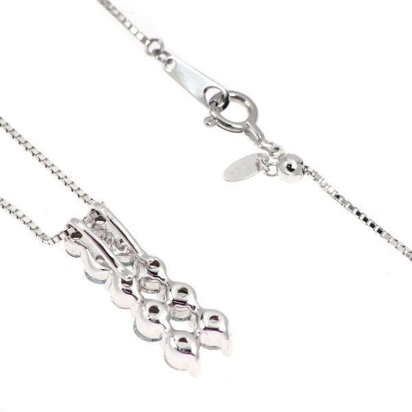 K18WG アイスブルー/カラーレス ダイヤモンド ペンダントネックレス 0.50ct D0.63ct