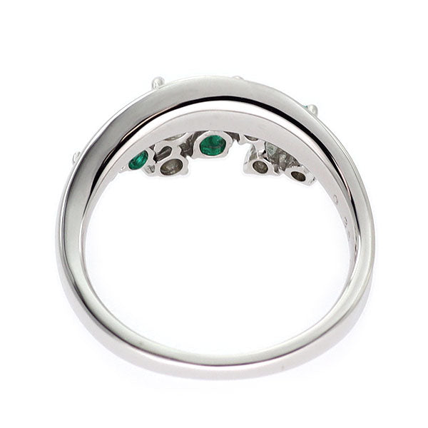 K18WG エメラルド ダイヤモンド リング 0.20ct D0.36ct