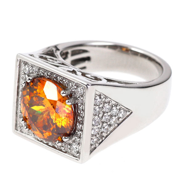 Pt950 スファレライト ダイヤモンド リング 6.35ct D0.61ct