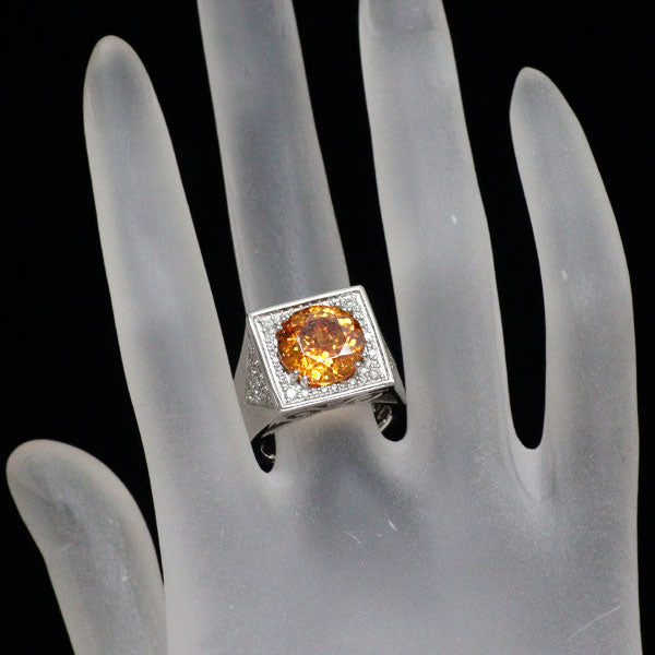 Pt950 スファレライト ダイヤモンド リング 6.35ct D0.61ct
