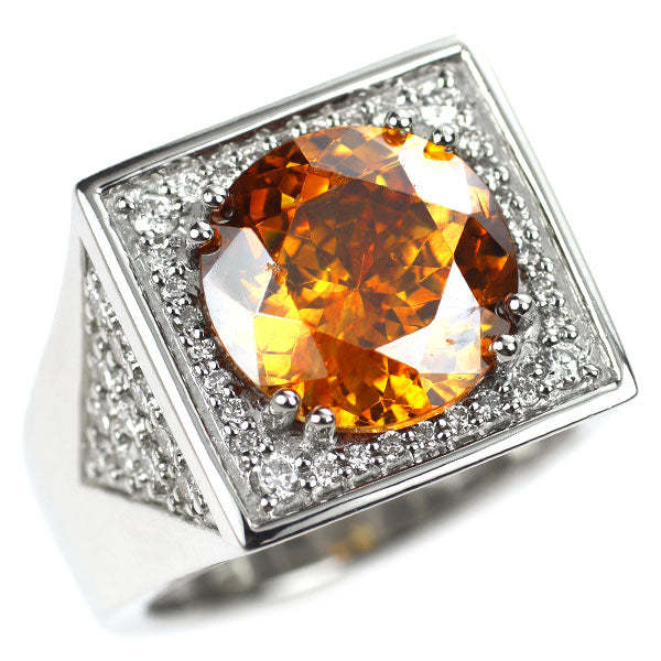 Pt950 スファレライト ダイヤモンド リング 6.35ct D0.61ct