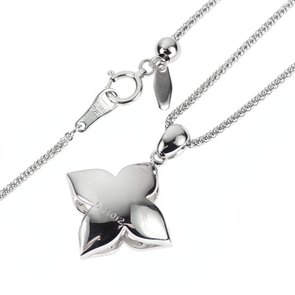 K18WG ルビー ダイヤモンド ペンダントネックレス 0.34ct D0.12ct フラワー