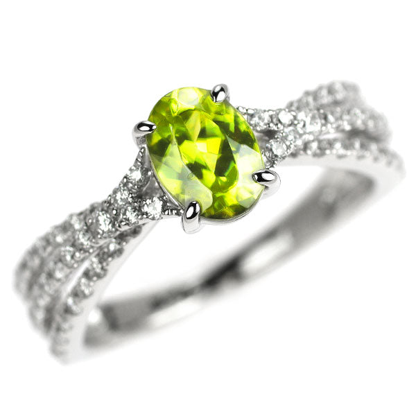 Pt900 スフェーン ダイヤモンド リング 1.06ct D0.41ct