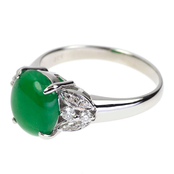 Pt900 翡翠 ダイヤモンド リング 4.56ct D0.27ct