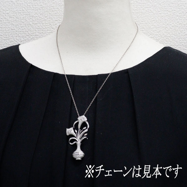 K18WG ダイヤモンド ブローチ兼ペンダントトップ 2.03ct フラワー