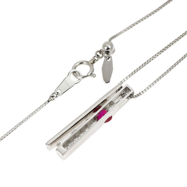 Pt900/Pt850 ハートシェイプルビー ダイヤモンド ペンダントネックレス 0.28ct D0.26ct 3way