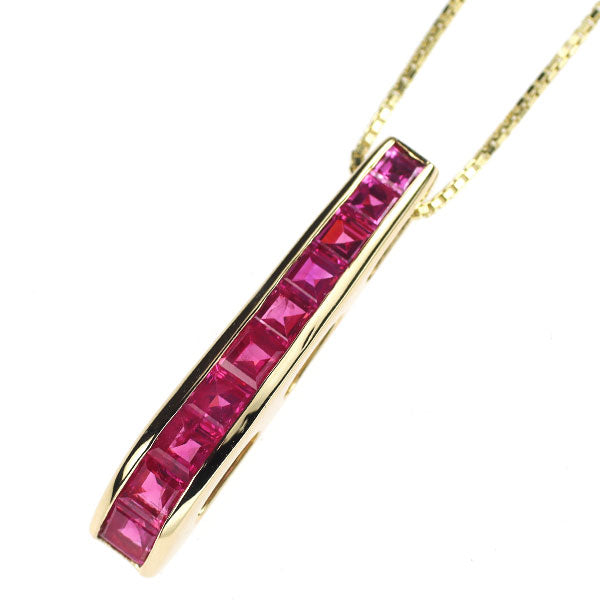 K18YG ルビー ペンダントネックレス 1.64ct