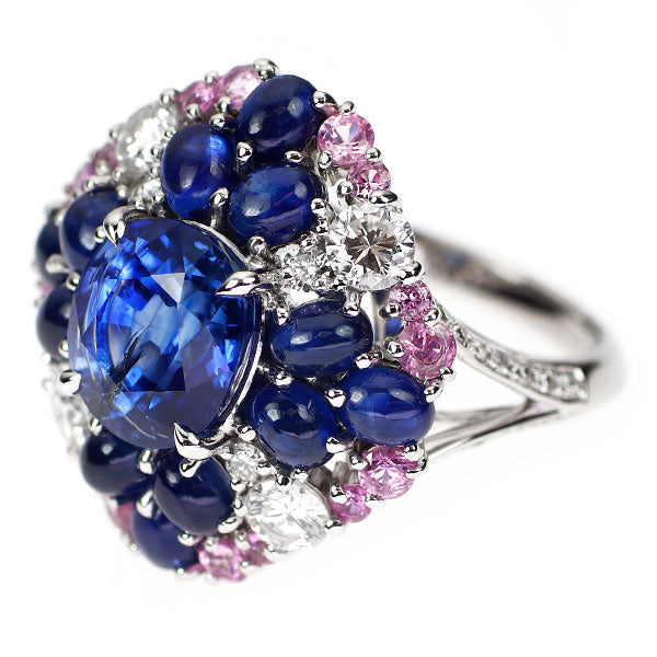 Pt900 サファイア ダイヤモンド リング 5.20ct S4.93ct D1.13ct