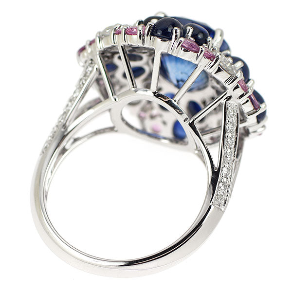 Pt900 サファイア ダイヤモンド リング 5.20ct S4.93ct D1.13ct