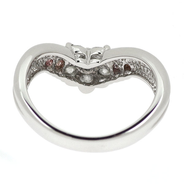 Pt900 天然ピンク ダイヤモンド リング 0.167ct D0.275ct フラワー
