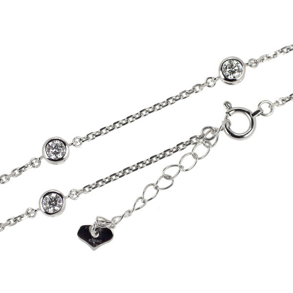 K18WG ダイヤモンド ステーション ブレスレット 0.910ct