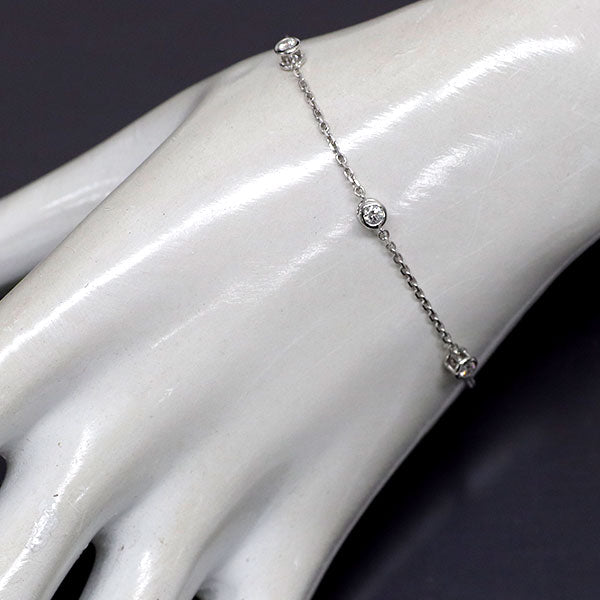 K18WG ダイヤモンド ステーション ブレスレット 0.910ct