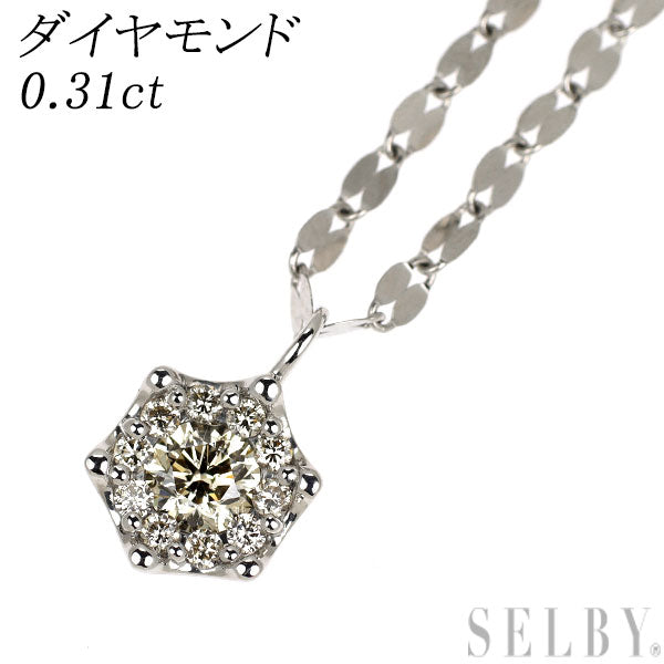 Pt900/ Pt850 ダイヤモンド ペンダントネックレス 0.31ct