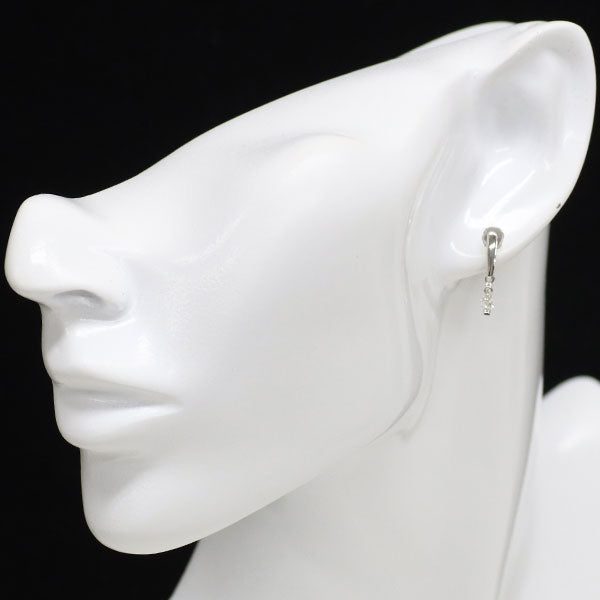 K18WG ストリングホール ダイヤモンド ピアス 0.40ct